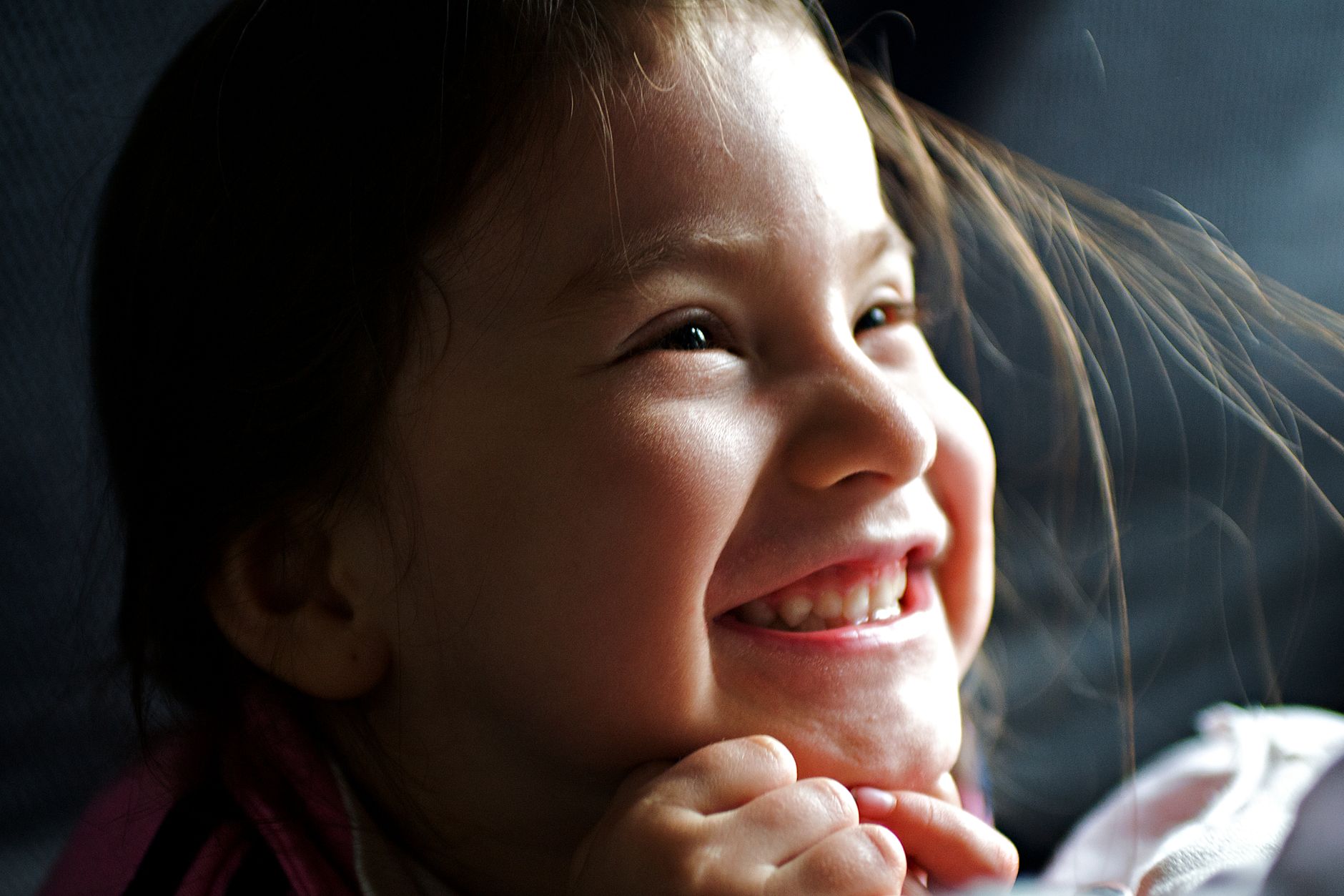 delightful smile of a happy child